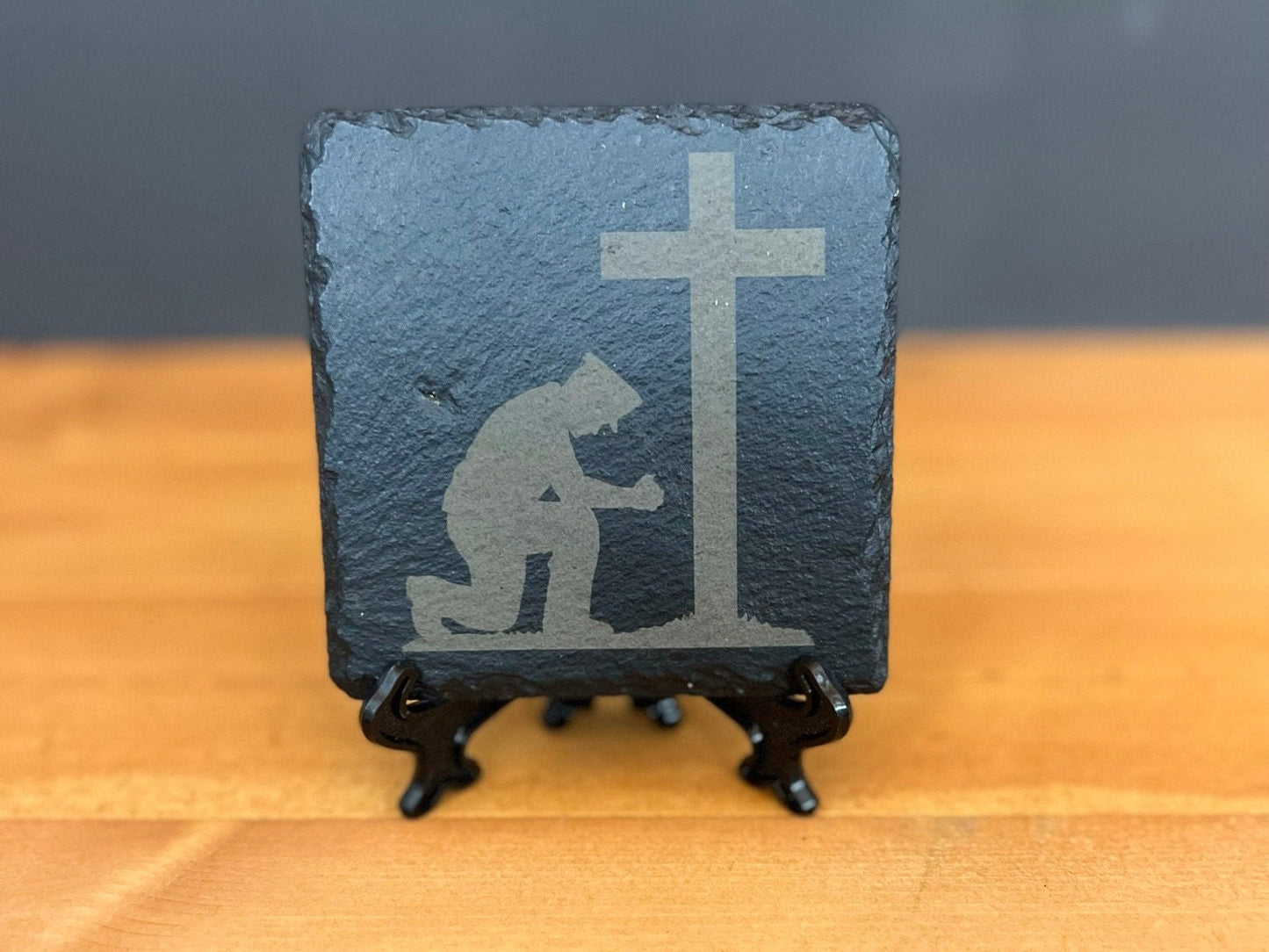 Laser Engraved Slate Coaster with the Policeman Prayer Memorial