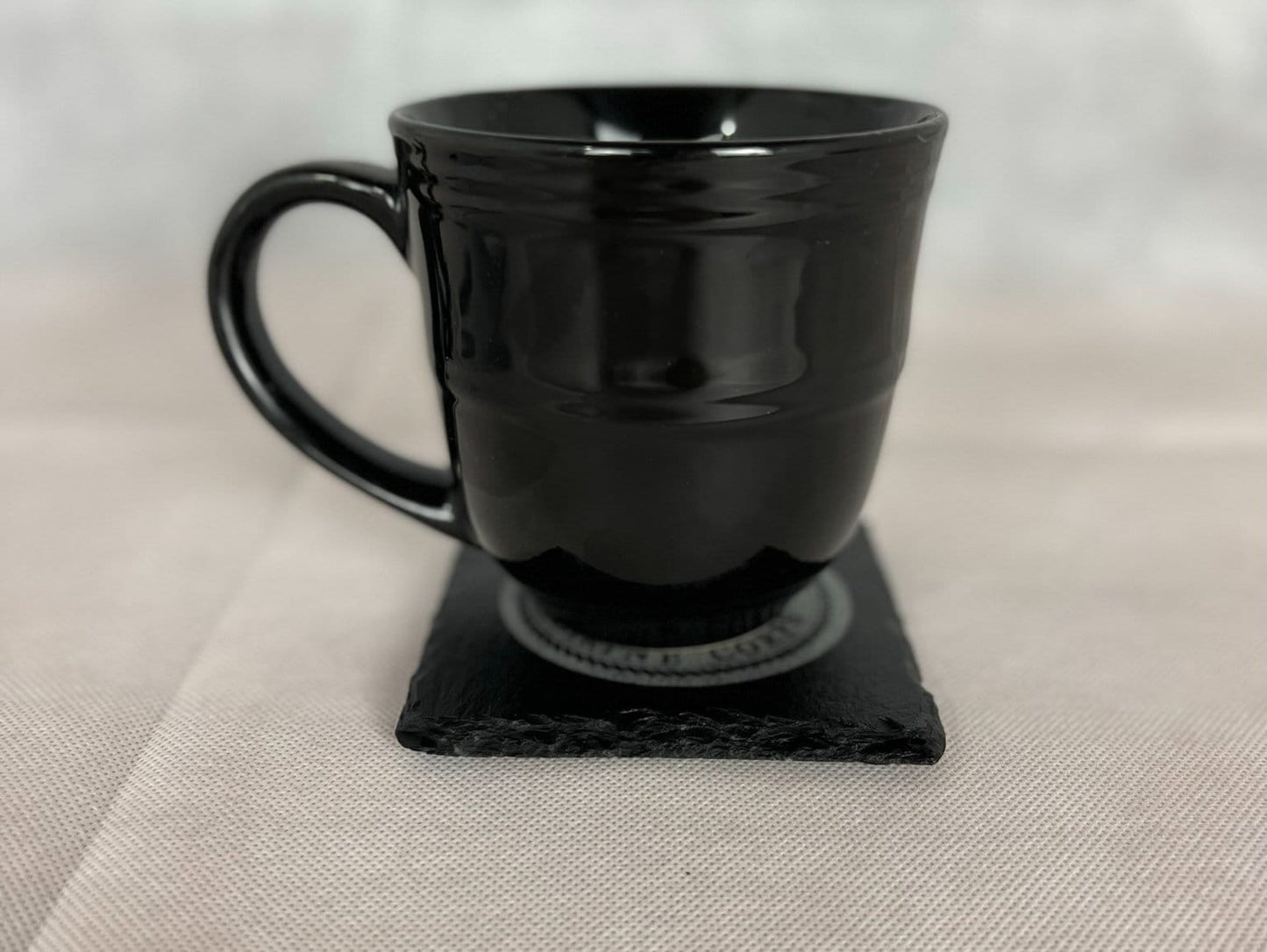Laser Engraved Slate Coaster with the United States Marines Devil Dog