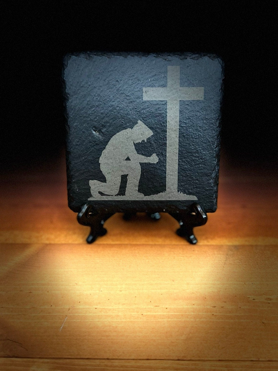 Laser Engraved Slate Coaster with the Policeman Prayer Memorial