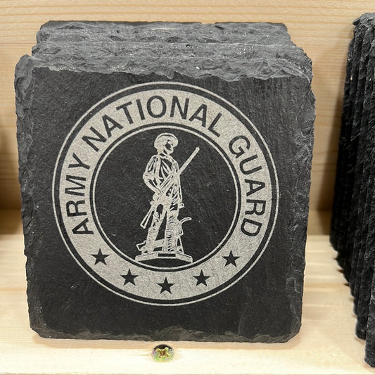 Engraved Slate Coaster with Army National Guard