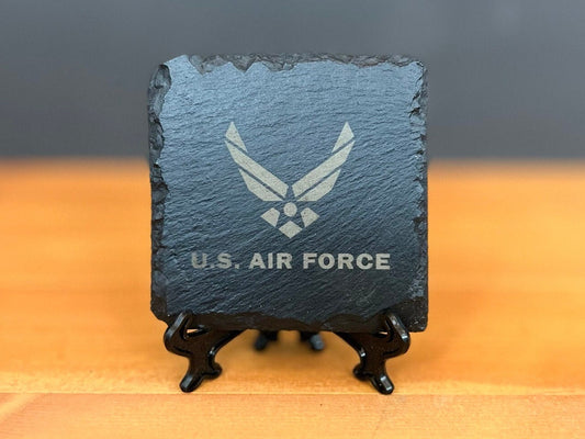 Laser Engraved Slate Coaster with the United States Air Force Symbol